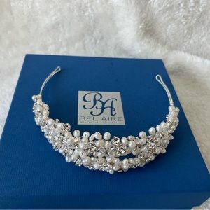 Bridal Headpiece with Pearls and Swarovski Crystals